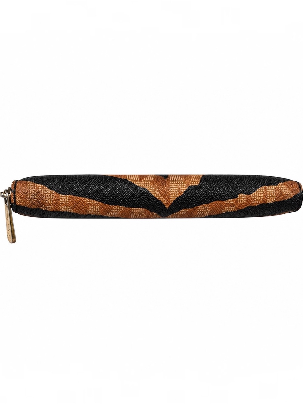 Michael Kors Tiger Stripe Zip Around Wallet Y2K Animal Print Brown Black - Picture 5 of 12